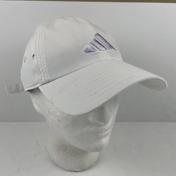 Adidas Aeroready Hat Cap Adult Strapback White Run Bike Tennis Golf - Picture 1 of 9